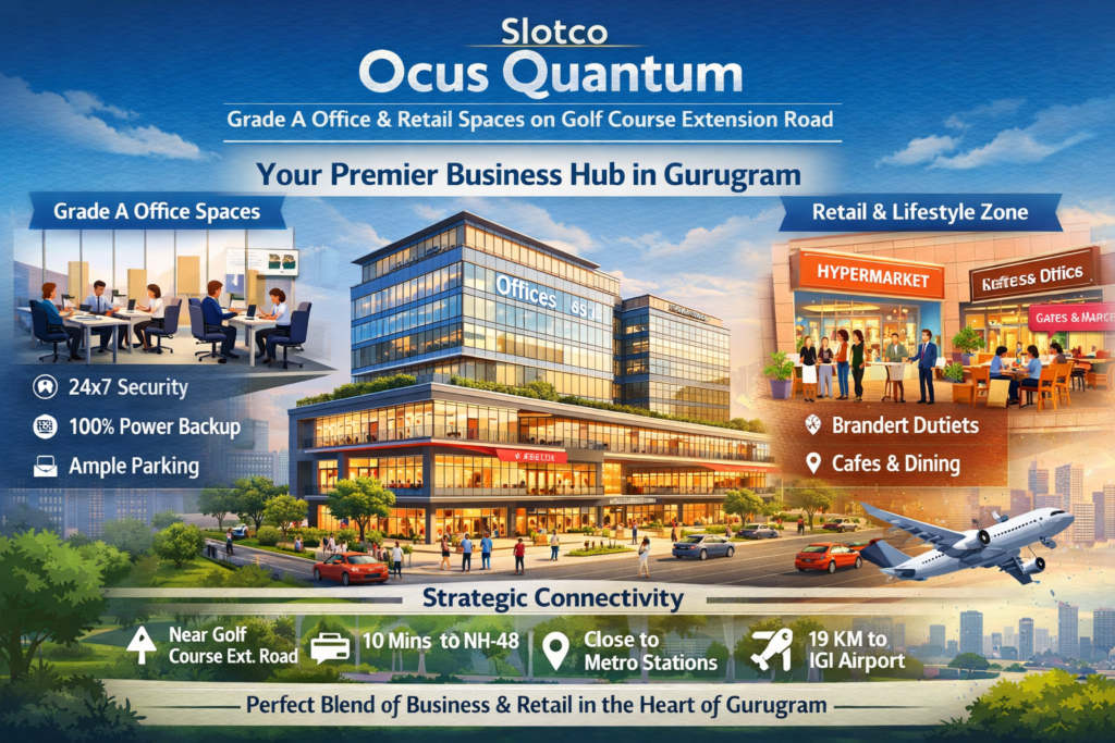 Slotco Ocus Quantum Gurugram office and retail spaces on Golf Course Extension Road